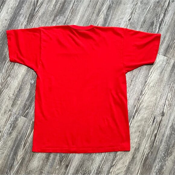 Vintage 80's Puerto Rico Red Short Sleeve Shirt Made in USA - Picture 2 of 6